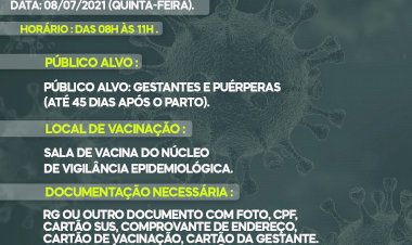 Saúde  ATENÇÃO, gestantes e puérperas!!!