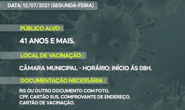 Campanha de Vacinação 41 anos e mais
