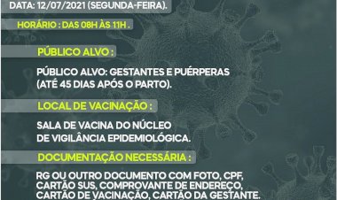 ATENÇÃO, gestantes e puérperas