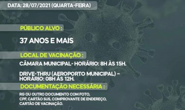 Vacinação para pessoas de 37 anos ou mais em Caldas Novas