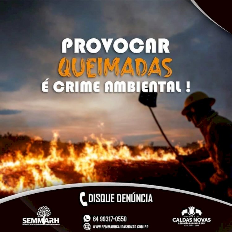 O tempo está seco e as queimadas são um risco para a saúde e o Meio Ambiente