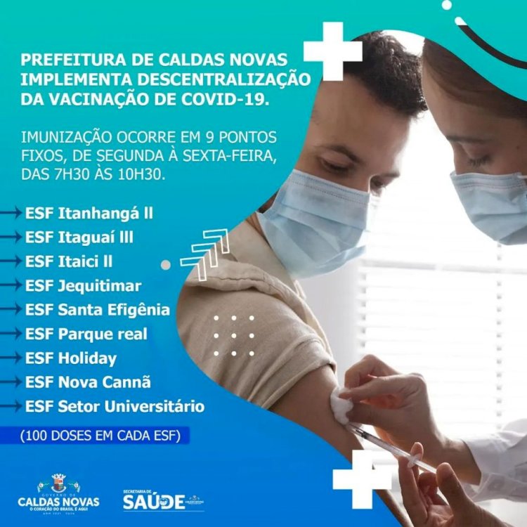 Caldas Novas descentraliza vacinação contra Covid-19