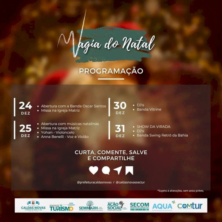 Prefeitura de Caldas Novas realiza abertura do Projeto Magia do Natal 2022, nesta sexta-feira (02/12)