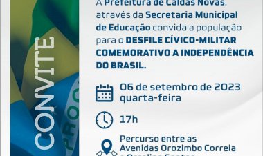 Prefeitura de Caldas Novas realiza Desfile Cívico nesta quarta-feira (06/09)