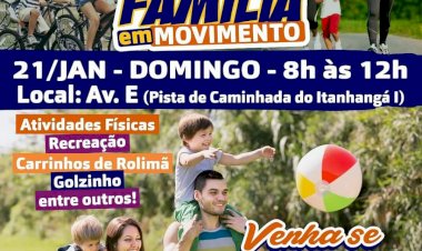 Projeto "Família em Movimento", acontece neste domingo em Caldas Novas