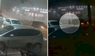 Carros ilhados, quedas de árvores e mulher arrastada por enxurrada: Veja estragos causados pela chuva em Goiânia
