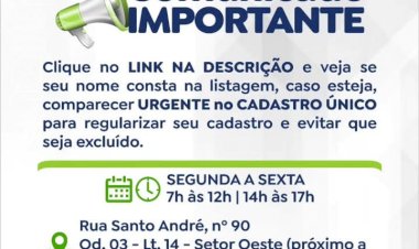 Prefeitura de Caldas Novas convoca beneficiários para atualizar informações do Cadastro Único